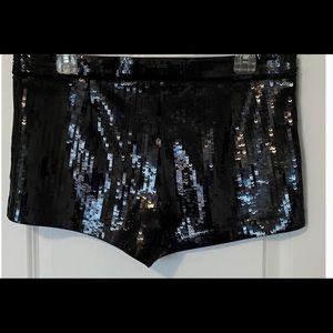 Express Black Sequins Mid-Rise shorts